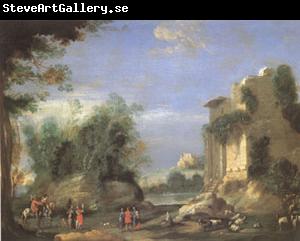 Napoletano, Filippo Landscape with Ruins and Figures (mk05)